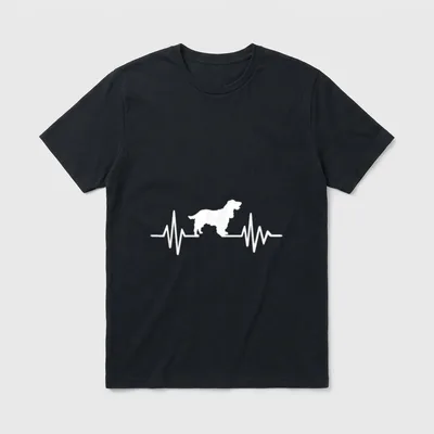 Cocker Spaniel Herzschlag T-Shirt – Klassisches T-Shirt in Schwarz
