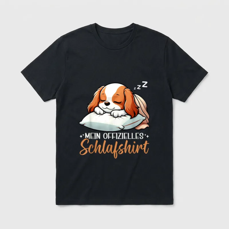 Offizielles Schlafshirt Cavalier King Charles T-Shirt – Klassisches T-Shirt in Schwarz