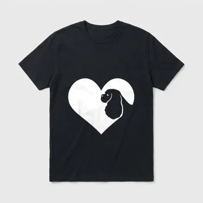CKC Herz Silhouette Cavalier T-Shirt – Klassisches T-Shirt in Schwarz