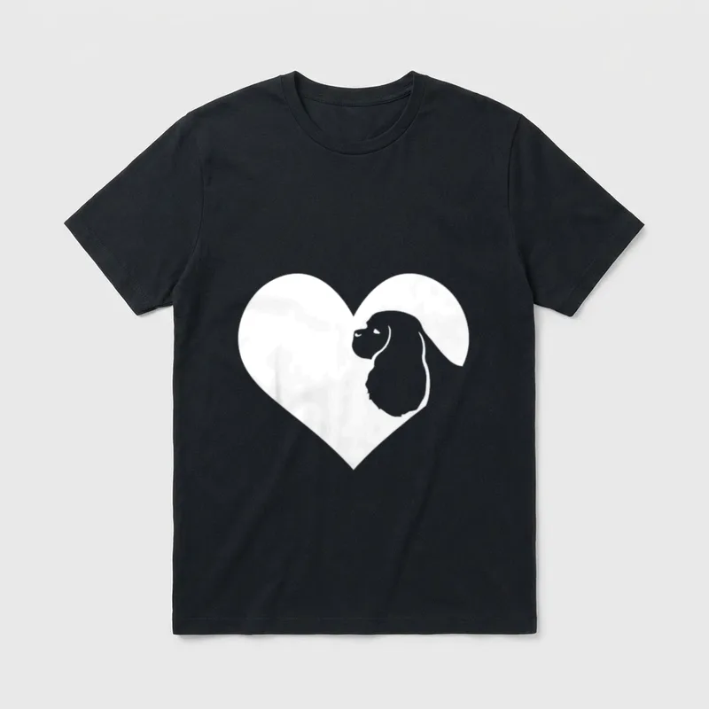 CKC Herz Silhouette Cavalier T-Shirt – Klassisches T-Shirt in Schwarz