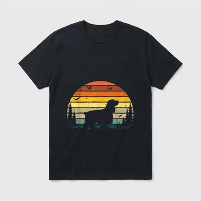 Cockerspaniel-Vintages Retro Hundehaustier-Geschenk T-Shirt – Klassisches T-Shirt in Schwarz