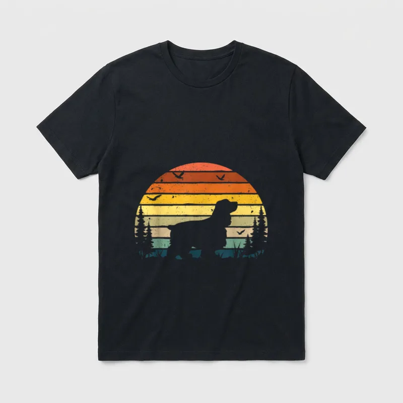 Cockerspaniel-Vintages Retro Hundehaustier-Geschenk T-Shirt – Klassisches T-Shirt in Schwarz