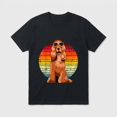 Retro English Cocker Spaniel T-Shirt – Klassisches T-Shirt in Schwarz