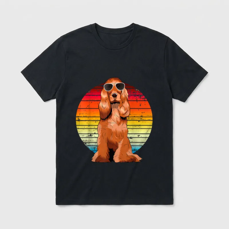 Retro English Cocker Spaniel T-Shirt – Klassisches T-Shirt in Schwarz