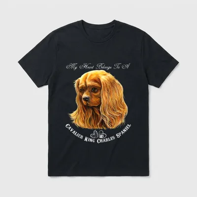 Cavalier King Charles Spaniel T-Shirt 0037 – Klassisches T-Shirt in Schwarz