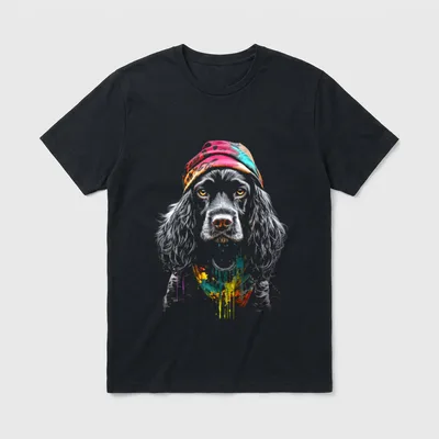 Cocker Spaniel Grafik Haustier T-Shirt – Klassisches T-Shirt in Schwarz