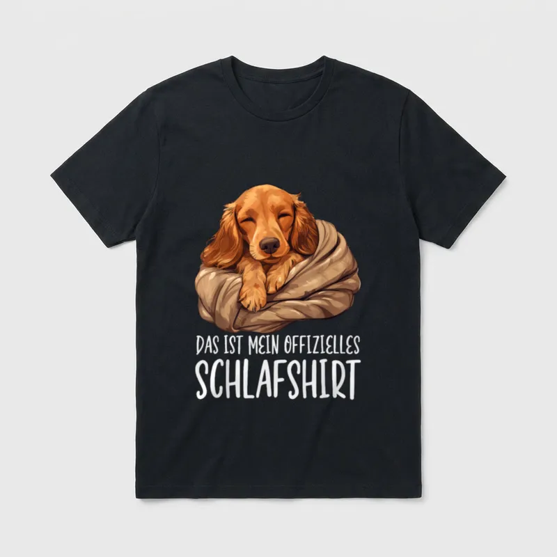 Süßer Hund Offizielles Schlafshirt Cocker T-Shirt – Klassisches T-Shirt in Schwarz