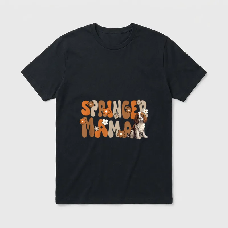 English Springer Spaniel Groovy T-Shirt – Klassisches T-Shirt in Schwarz