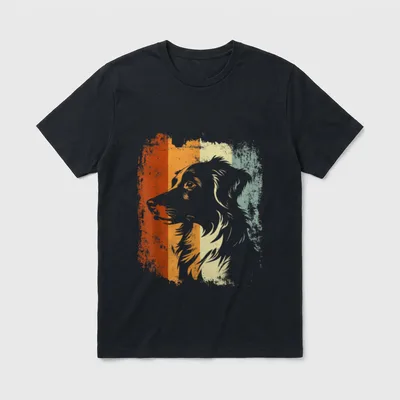 Retro Vintage Design Kooikerhondje T-Shirt – Klassisches T-Shirt in Schwarz