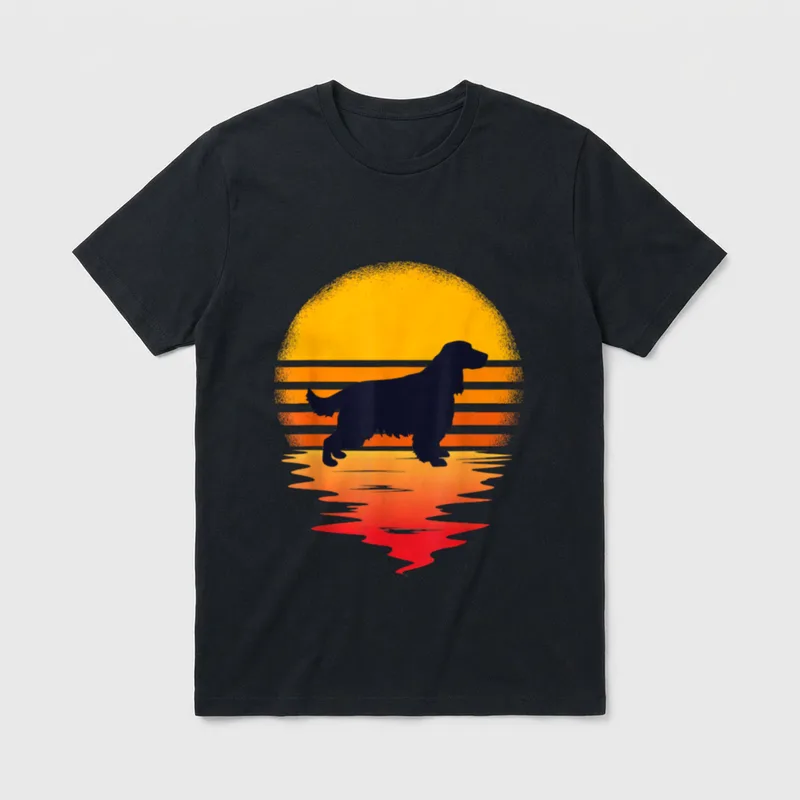 English Cocker Spaniel Idee T-Shirt 0055 – Klassisches T-Shirt in Schwarz