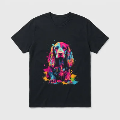 English Cocker Spaniel T-Shirt 0056 – Klassisches T-Shirt in Schwarz
