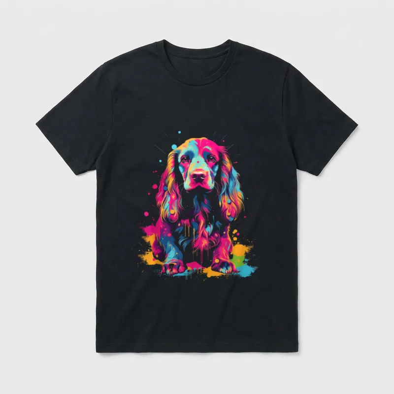 English Cocker Spaniel T-Shirt 0056 – Klassisches T-Shirt in Schwarz