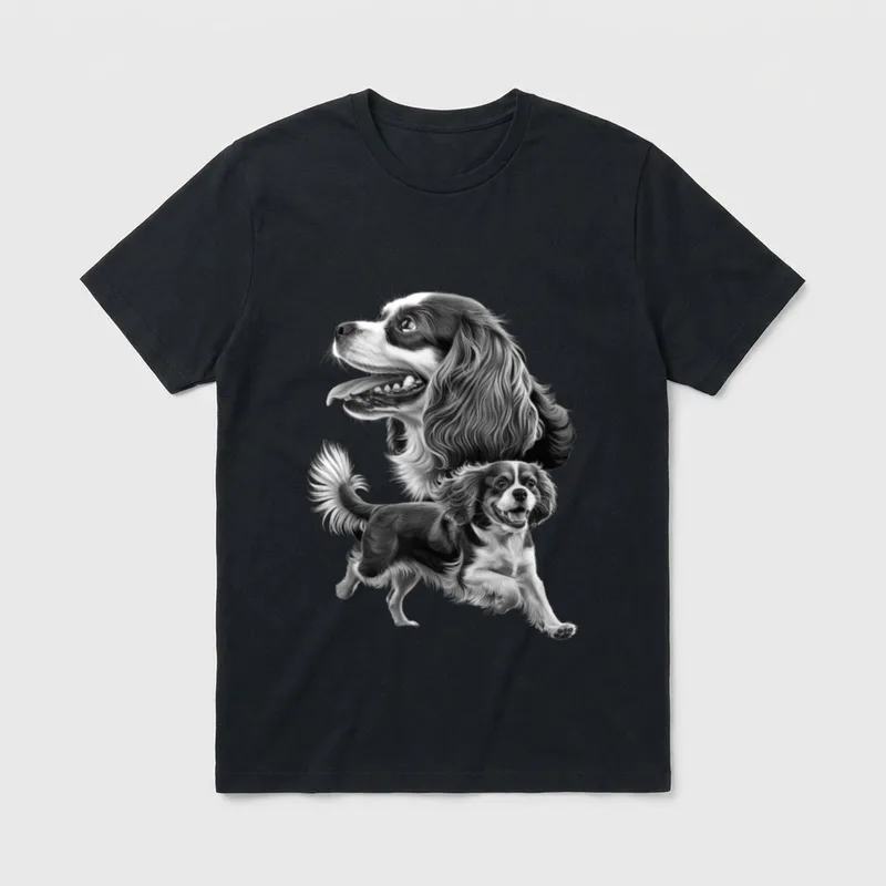 Cavalier King Charles Spaniel T-Shirt 0059 – Klassisches T-Shirt in Schwarz