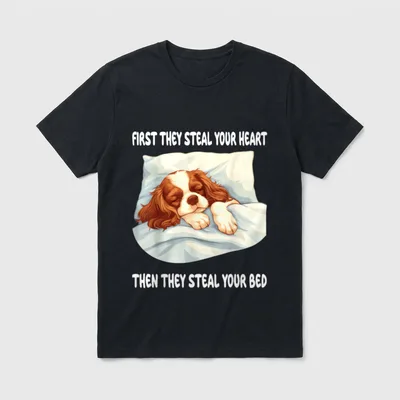Cavalier King Charles Spaniel Schlafpyjama T-Shirt – Klassisches T-Shirt in Schwarz