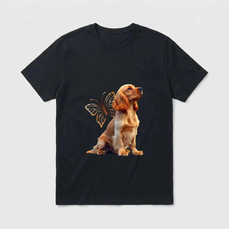 Englischer Cocker Spaniel Cocker T-Shirt 0064 – Klassisches T-Shirt in Schwarz