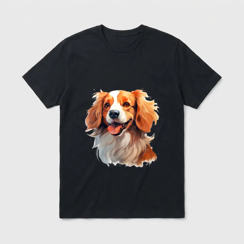 Kooikerhondje Porträt Portrait Farb T-Shirt – Klassisches T-Shirt in Schwarz