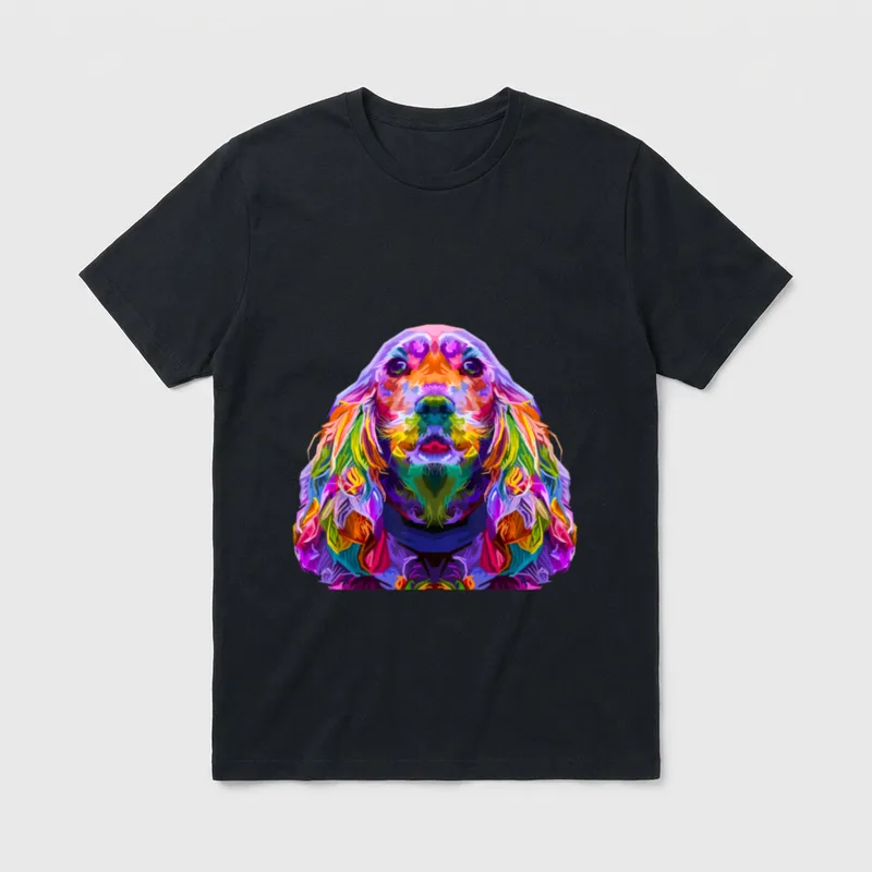 English Cocker Spaniel Pop Art T-Shirt – Klassisches T-Shirt in Schwarz
