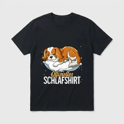 Offizielles Schlafshirt Cavalier King Spaniel T-Shirt – Klassisches T-Shirt in Schwarz