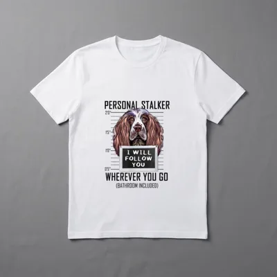 Personal Stalker Hund Springer T-Shirt – Klassisches T-Shirt in Schwarz