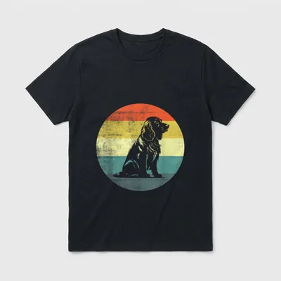 Retro Design Cocker Spaniel T-Shirt – Klassisches T-Shirt in Schwarz