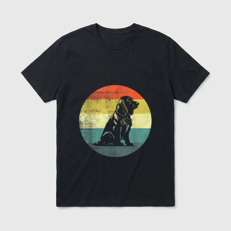 Retro Design Cocker Spaniel T-Shirt – Klassisches T-Shirt in Schwarz