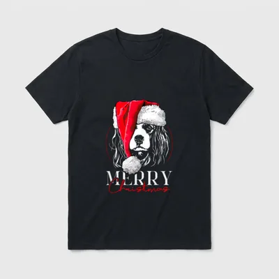 Cavalier King Charles Spaniel Merry T-Shirt – Klassisches T-Shirt in Schwarz