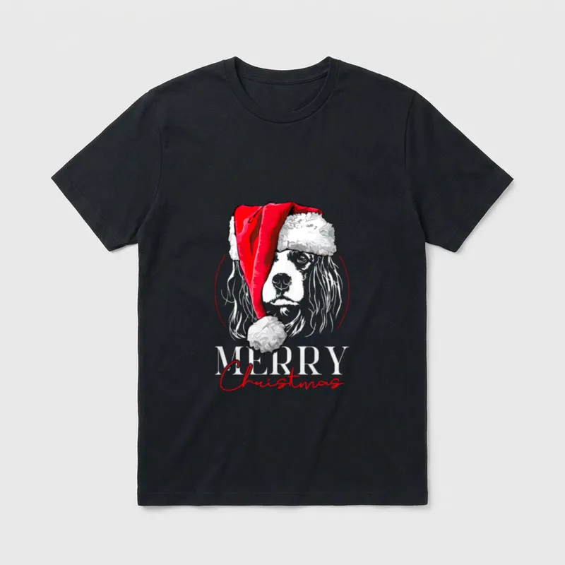 Cavalier King Charles Spaniel Merry T-Shirt – Klassisches T-Shirt in Schwarz