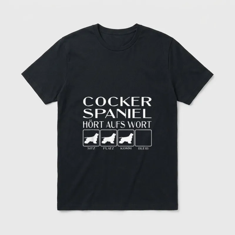 Cocker Spaniel Hört aufs T-Shirt – Klassisches T-Shirt in Schwarz