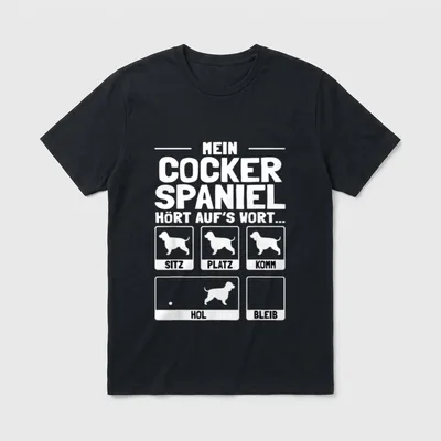 Cocker Spaniel T-Shirt 0092 – Klassisches T-Shirt in Schwarz