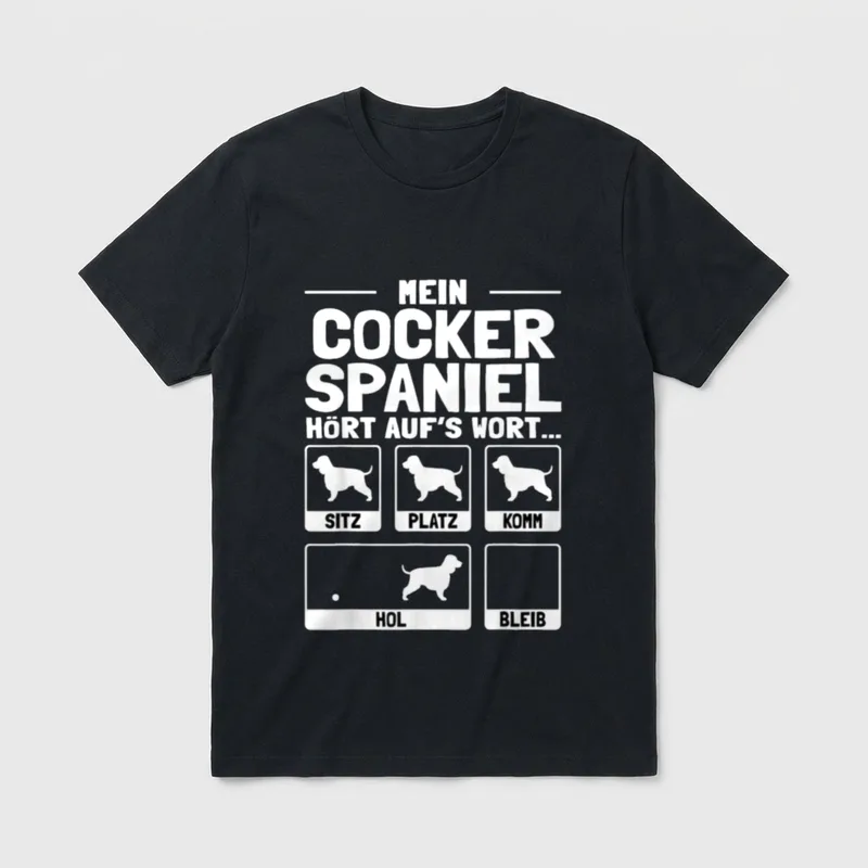 Cocker Spaniel T-Shirt 0092 – Klassisches T-Shirt in Schwarz