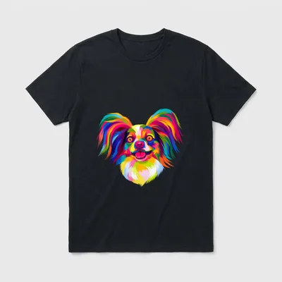 Pop Art Zwergspaniel Hund T-Shirt – Klassisches T-Shirt in Schwarz