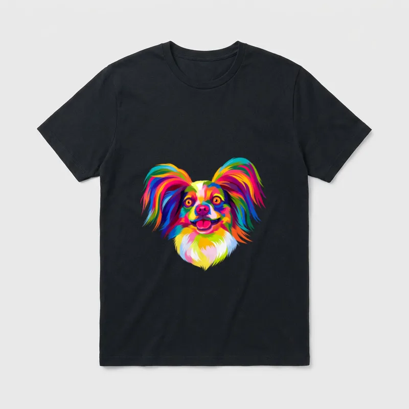 Pop Art Zwergspaniel Hund T-Shirt – Klassisches T-Shirt in Schwarz