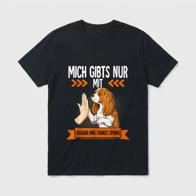 Cavalier King Charles Spaniel T-Shirt 0108 – Klassisches T-Shirt in Schwarz