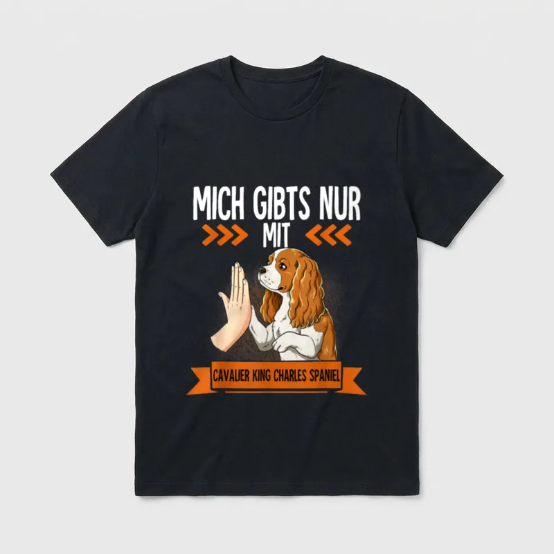 Cavalier King Charles Spaniel T-Shirt 0108 – Klassisches T-Shirt in Schwarz