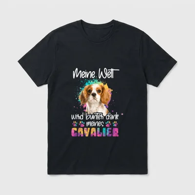 Bunt Welt dank Cavalier T-Shirt – Klassisches T-Shirt in Schwarz