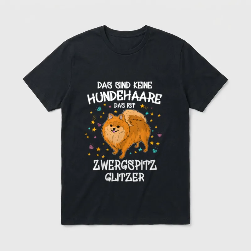 Zwergspitz Glitzer Hundeliebhaber Hundehalter T-Shirt – Klassisches T-Shirt in Schwarz