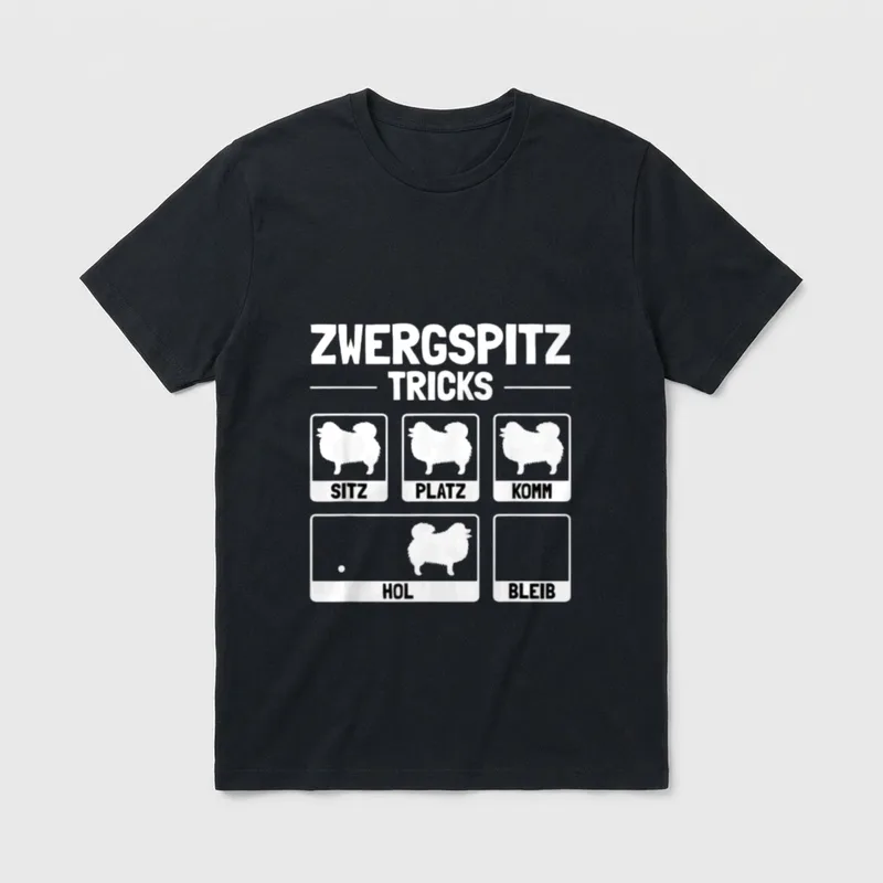 Lustiges Zwergspitz Hund Hundehalter T-Shirt – Klassisches T-Shirt in Schwarz