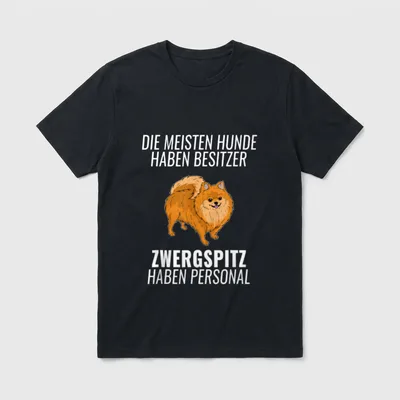 Lustiges Zwergspitz Personal Hundehalter T-Shirt – Klassisches T-Shirt in Schwarz