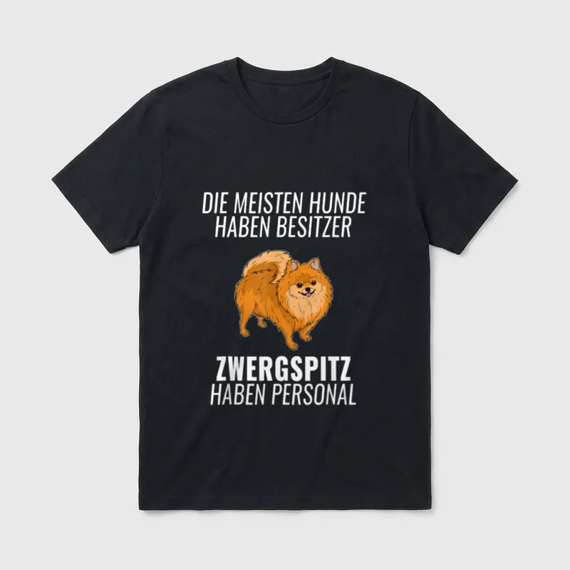 Lustiges Zwergspitz Personal Hundehalter T-Shirt – Klassisches T-Shirt in Schwarz