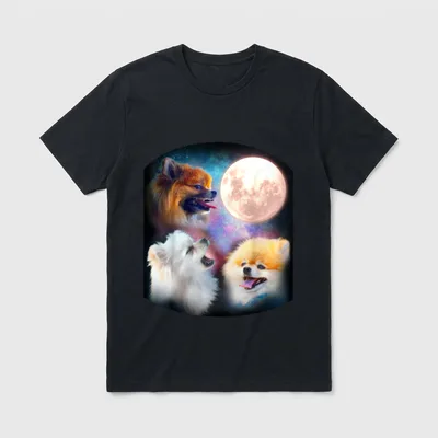 Pomeranian Zwergspitz Hund Mond T-Shirt – Klassisches T-Shirt in Schwarz