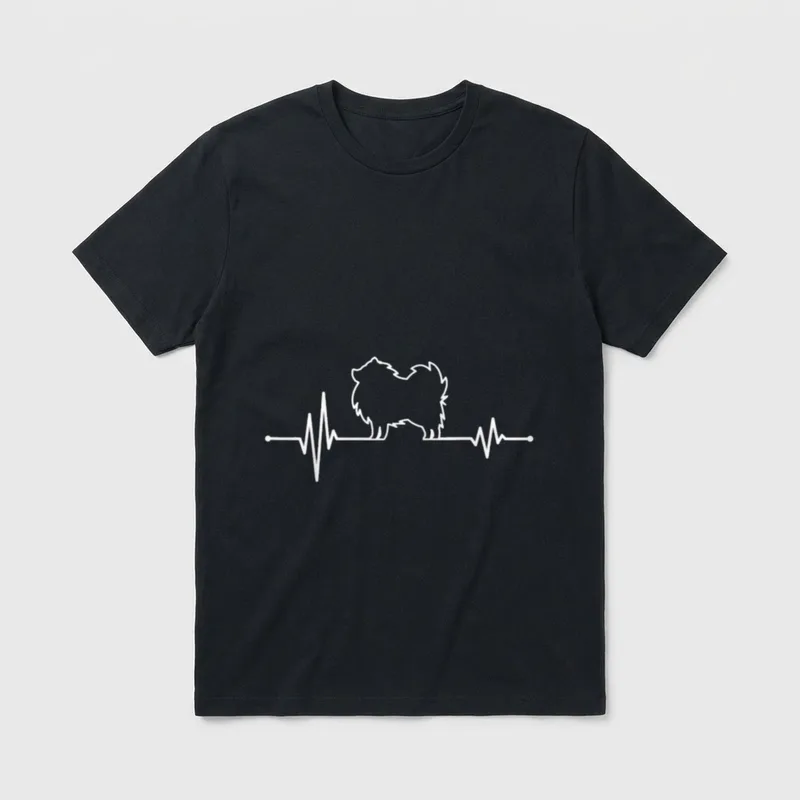 Herzschlag Spitz Zwergspitz Pomeranian T-Shirt – Klassisches T-Shirt in Schwarz