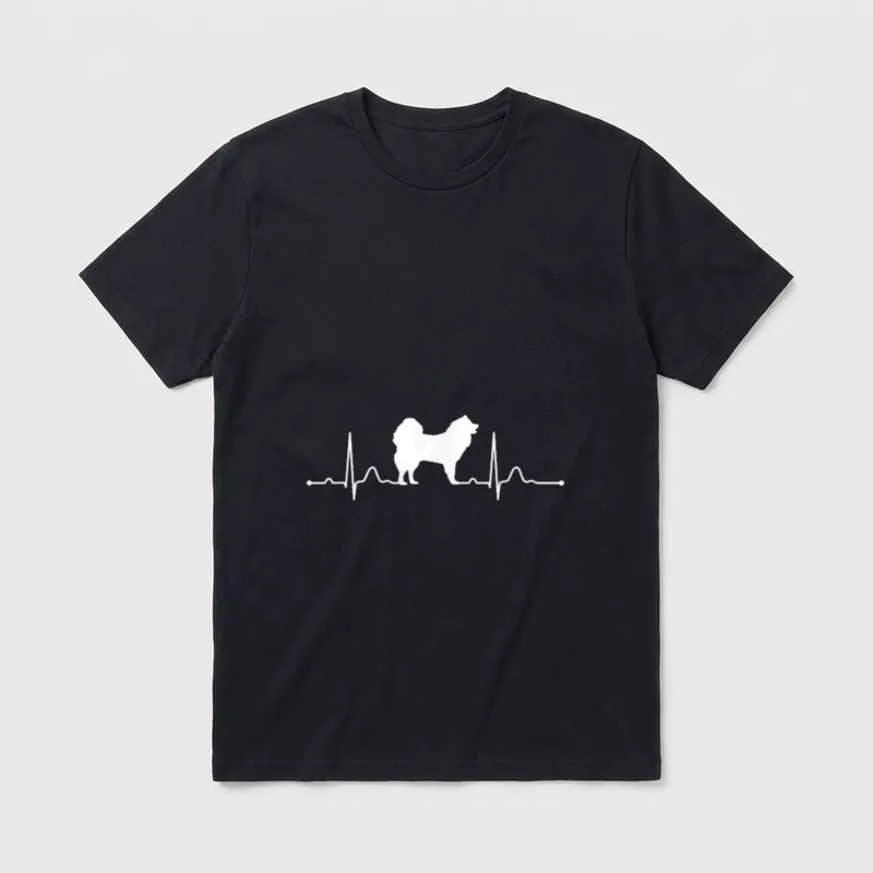 Eurasier Heartbeat Herzschlag Hunde T-Shirt – Klassisches T-Shirt in Schwarz