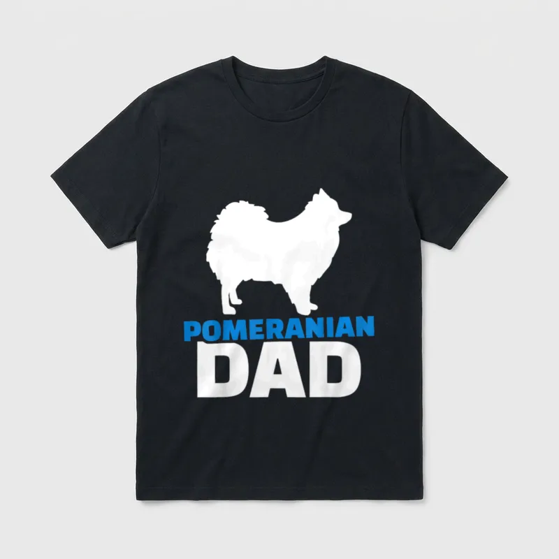 Pomeranian Zwergspitz Papa T-Shirt – Klassisches T-Shirt in Schwarz