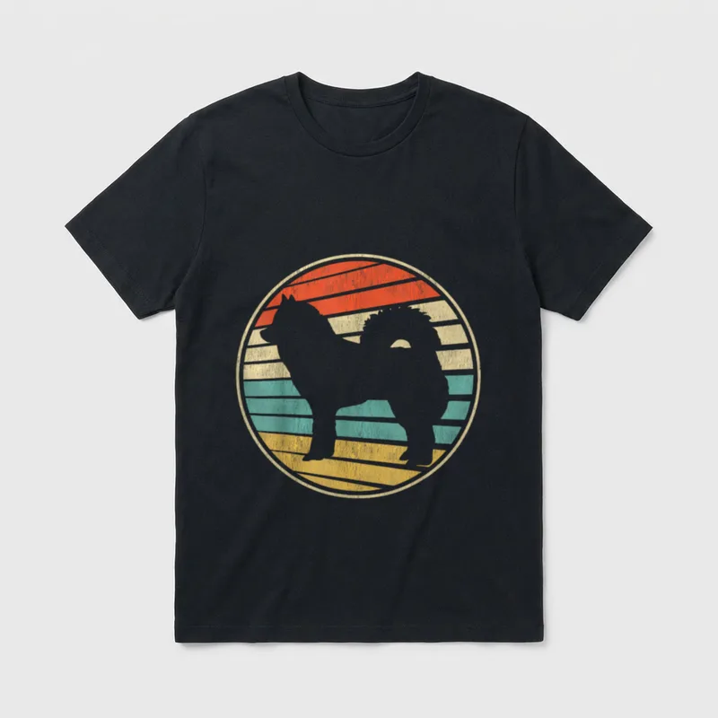 Cute Eurasier Dog Retro T-Shirt – Klassisches T-Shirt in Schwarz
