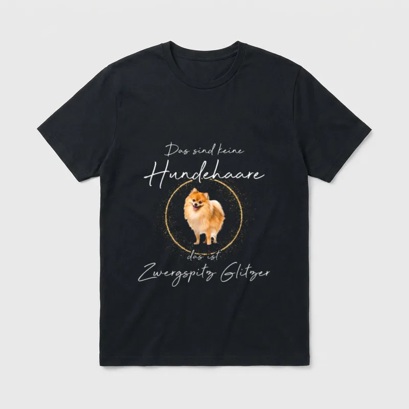 Das ist Pomeranian Zwergspitz T-Shirt – Klassisches T-Shirt in Schwarz
