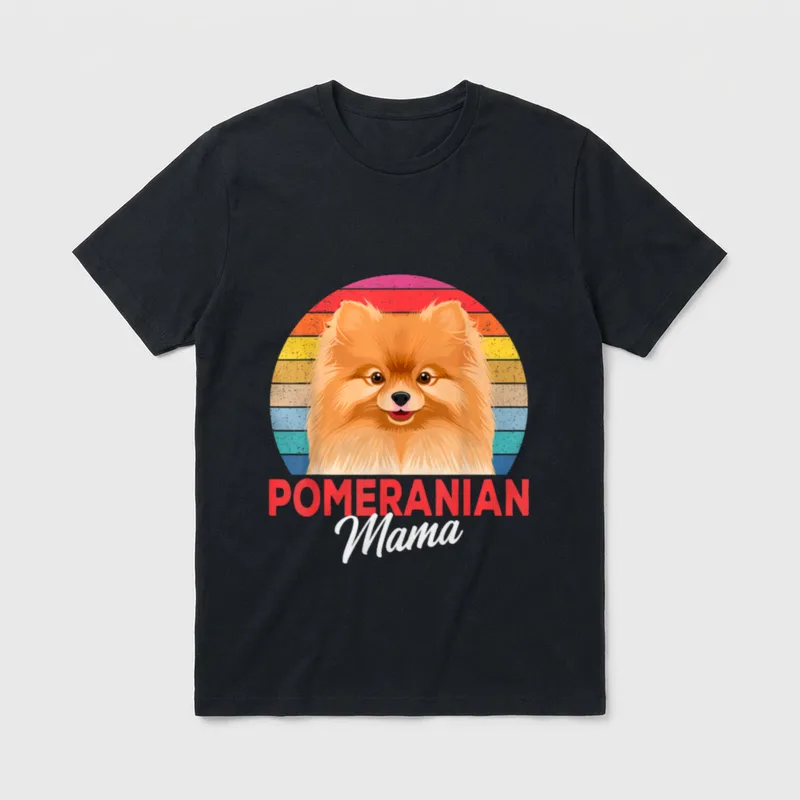 Pomeranian Mama Pom Mom T-Shirt – Klassisches T-Shirt in Schwarz