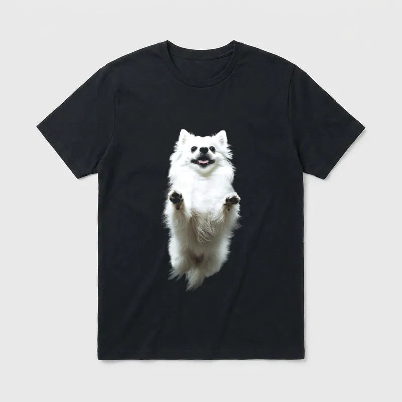 Zwergspitz-Hundemotiv Haustier-Illustration T-Shirt – Klassisches T-Shirt in Schwarz