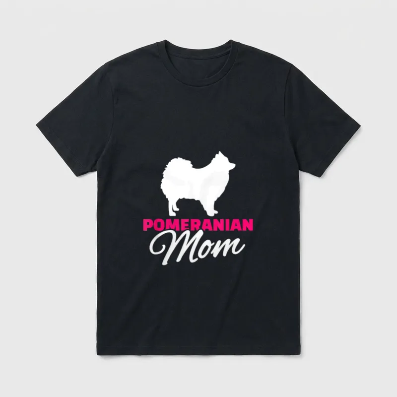 Pomeranian Zwergspitz Mama Spitz & Pomeranian T-Shirt – Klassisches T-Shirt in Schwarz