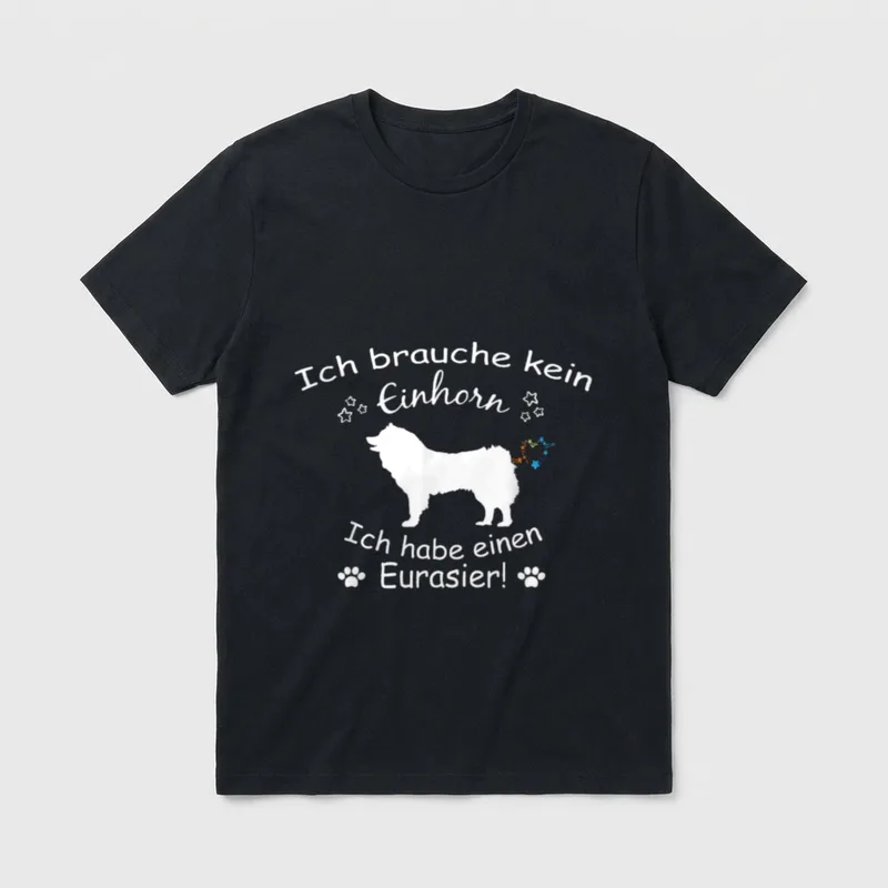 Eurasier Eurasier Spitz & Pomeranian T-Shirt – Klassisches T-Shirt in Schwarz