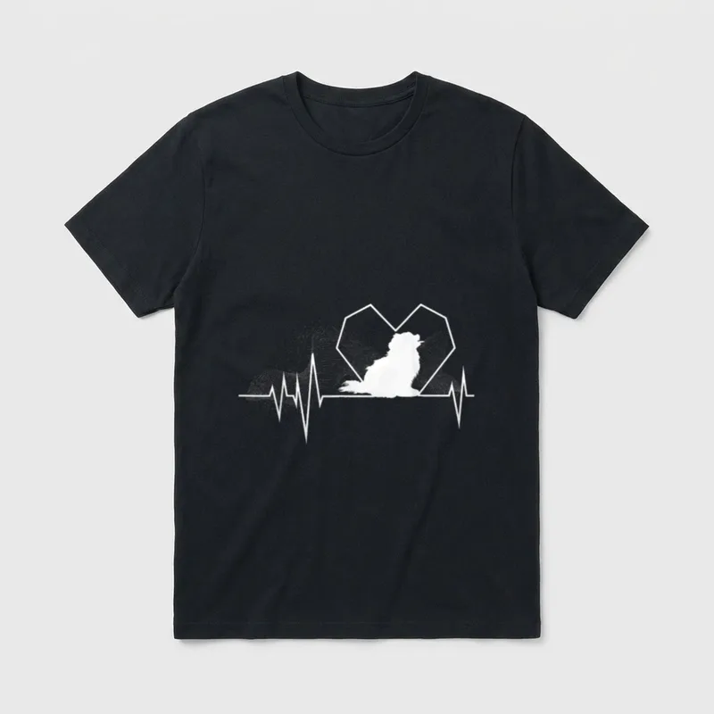 Hundebesitzerin für Herzschlag Zwergspitz T-Shirt – Klassisches T-Shirt in Schwarz